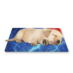 Blue And Red Lightning Print Pet Cooling Mat Cover