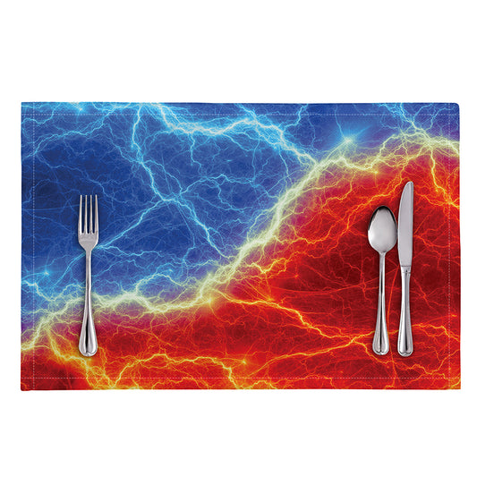Blue And Red Lightning Print Placemat