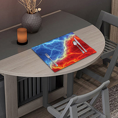 Blue And Red Lightning Print Placemat