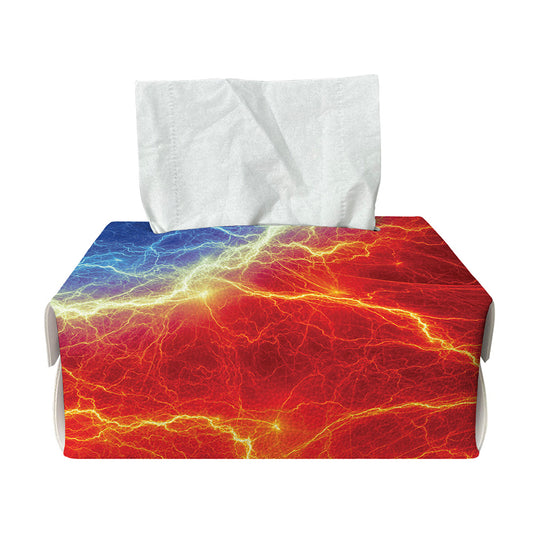 Blue And Red Lightning Print Rectangle Tissue Box Cover
