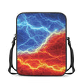 Blue And Red Lightning Print Rectangular Crossbody Bag