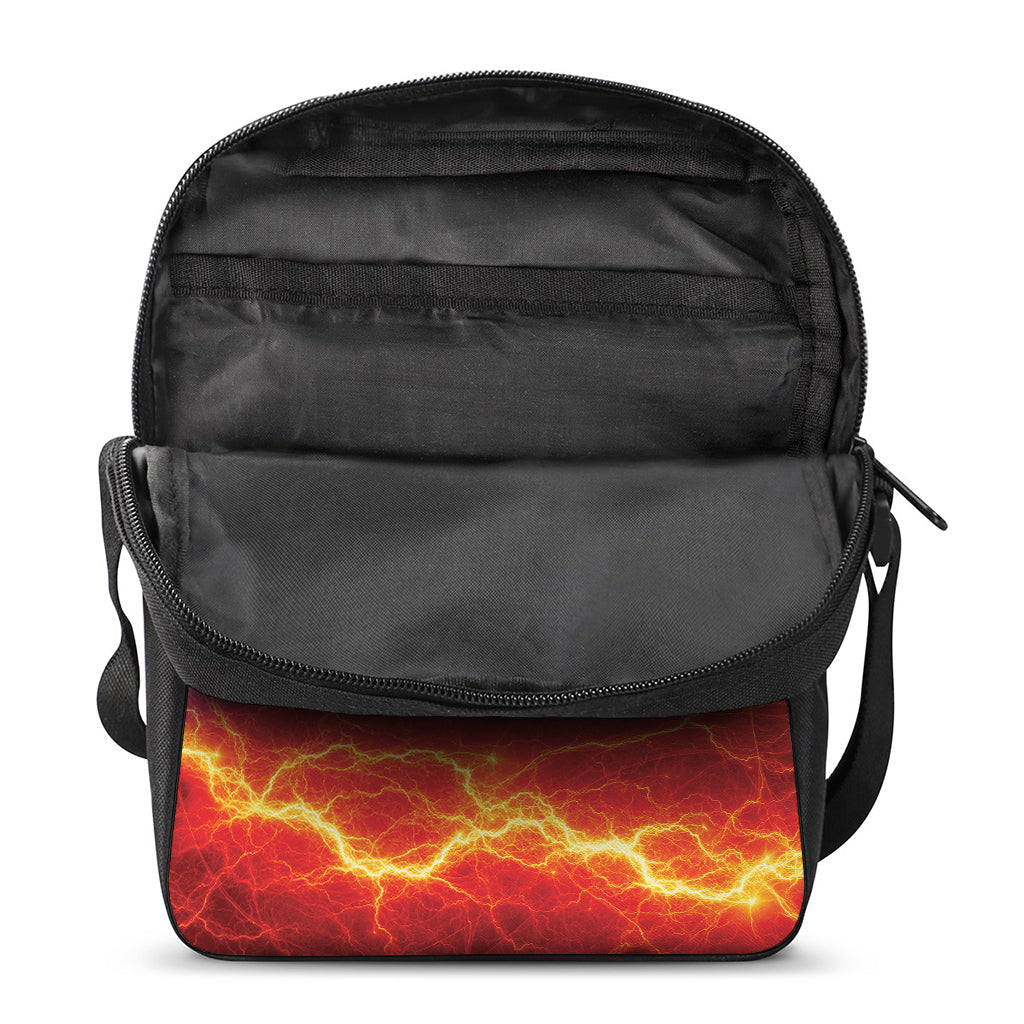 Blue And Red Lightning Print Rectangular Crossbody Bag