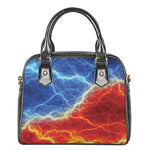 Blue And Red Lightning Print Shoulder Handbag