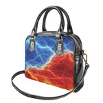 Blue And Red Lightning Print Shoulder Handbag