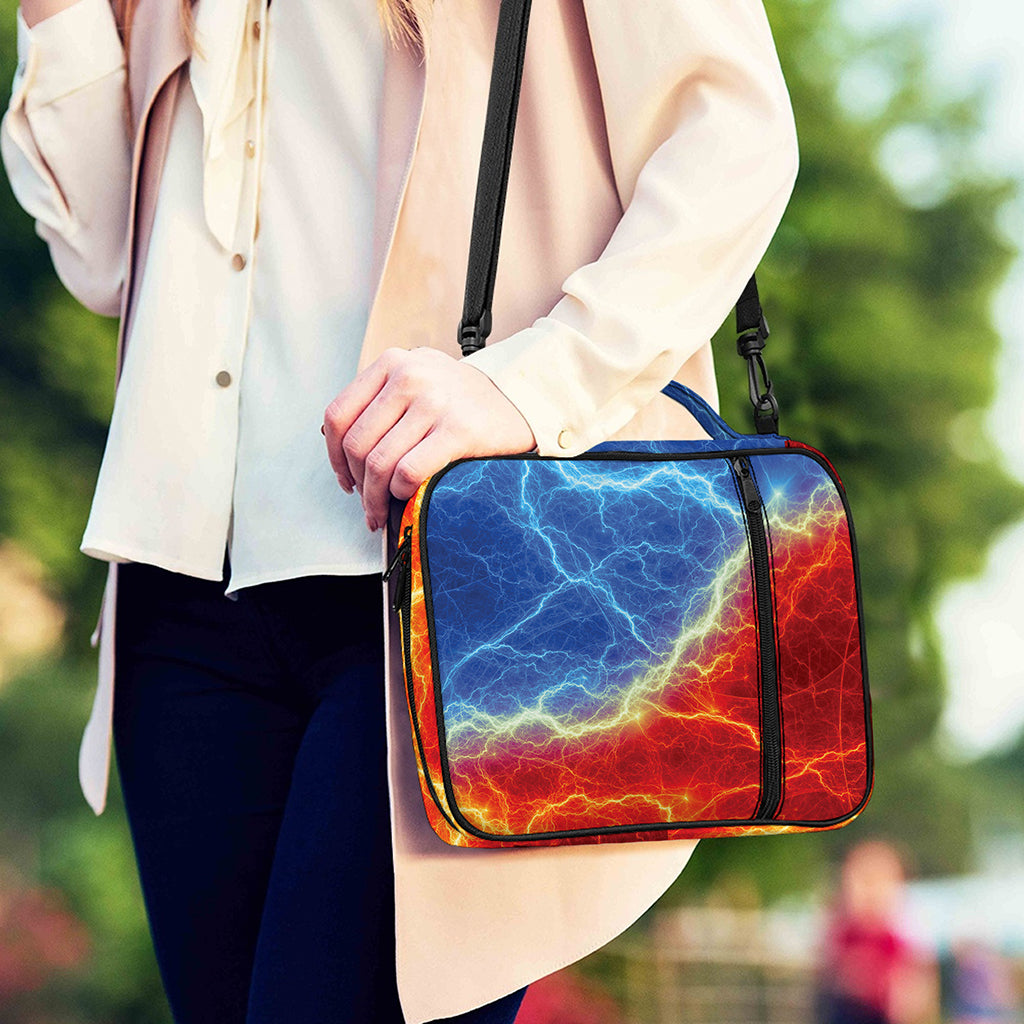 Blue And Red Lightning Print Shoulder Strap Bible Bag
