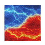 Blue And Red Lightning Print Silk Bandana