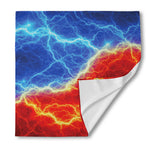 Blue And Red Lightning Print Silk Bandana