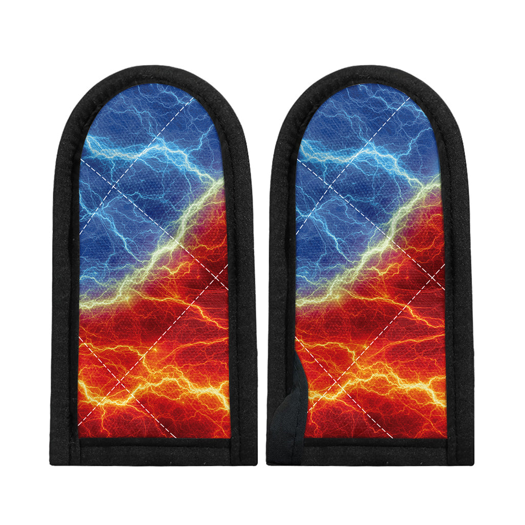 Blue And Red Lightning Print Skillet Handle Cover