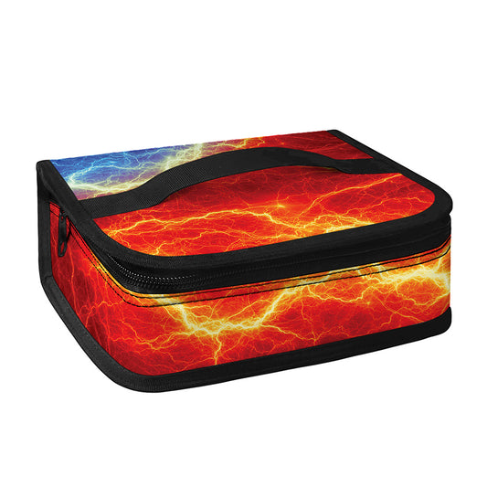 Blue And Red Lightning Print Small Lunch Bag