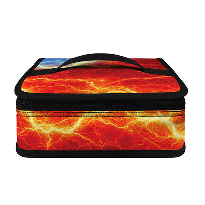 Blue And Red Lightning Print Small Lunch Bag