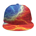Blue And Red Lightning Print Snapback Cap