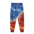 Blue And Red Lightning Print Sweatpants