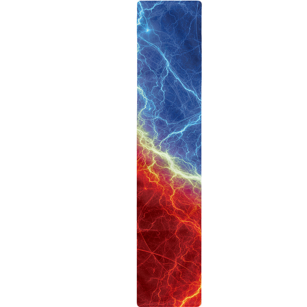 Blue And Red Lightning Print Table Runner