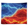 Blue And Red Lightning Print Tapestry