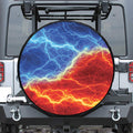 Blue And Red Lightning Print Tire Cover