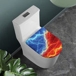 Blue And Red Lightning Print Toilet Lid Cover