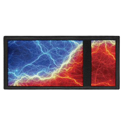 Blue And Red Lightning Print Trifold Wallet