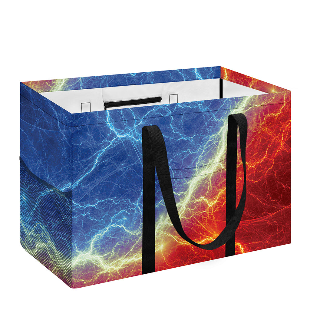 Blue And Red Lightning Print Utility Tote Bag