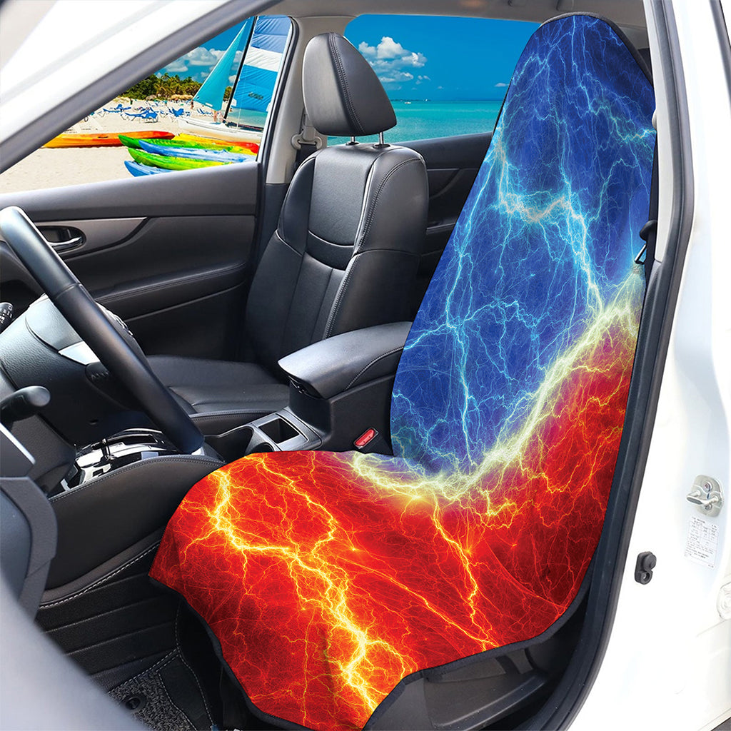 Blue And Red Lightning Print Waterproof Car Seat Cover
