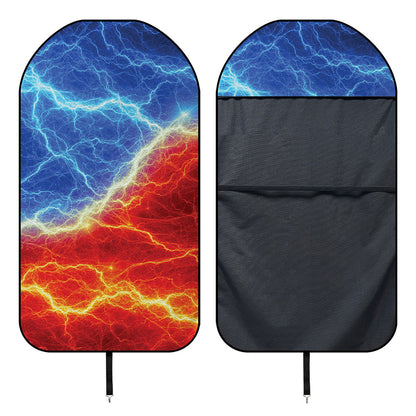 Blue And Red Lightning Print Waterproof Car Seat Cover