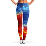Blue And Red Lightning Print Women's Leggings