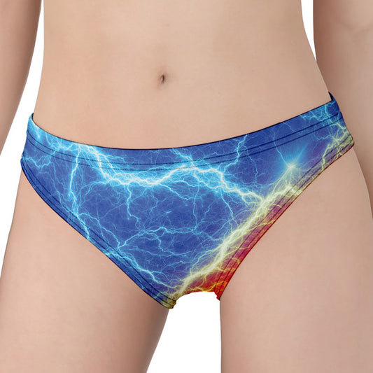 Blue And Red Lightning Print Women's Panties