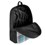 Blue And Red Madras Pattern Print 17 Inch Backpack