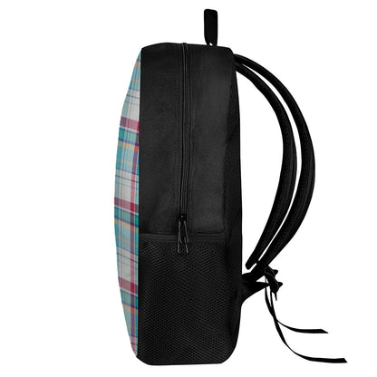 Blue And Red Madras Pattern Print 17 Inch Backpack