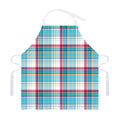 Blue And Red Madras Pattern Print Adjustable Apron
