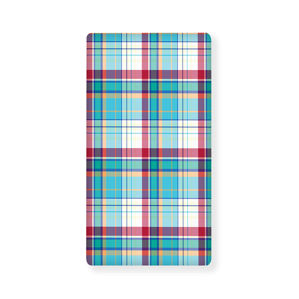 Blue And Red Madras Pattern Print Baby Crib Sheet