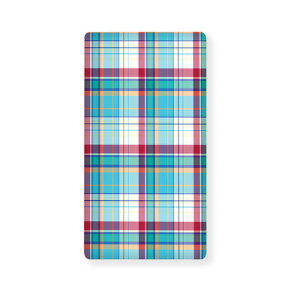 Blue And Red Madras Pattern Print Baby Crib Sheet