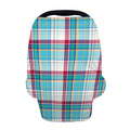 Blue And Red Madras Pattern Print Baby Seat Cover
