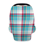 Blue And Red Madras Pattern Print Baby Seat Cover