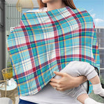 Blue And Red Madras Pattern Print Baby Seat Cover