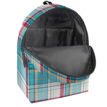 Blue And Red Madras Pattern Print Backpack