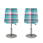 Blue And Red Madras Pattern Print Bar Stool Covers