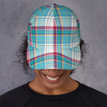 Blue And Red Madras Pattern Print Baseball Cap