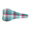 Blue And Red Madras Pattern Print Bicycle Seat Cover