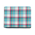Blue And Red Madras Pattern Print Bifold Wallet