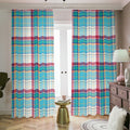 Blue And Red Madras Pattern Print Dimout Pencil Pleat Curtains