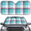 Blue And Red Madras Pattern Print Car Windshield Sun Shade