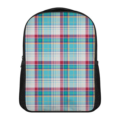 Blue And Red Madras Pattern Print Casual Backpack