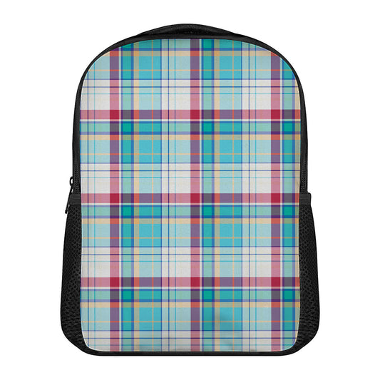 Blue And Red Madras Pattern Print Casual Backpack