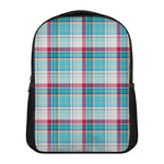 Blue And Red Madras Pattern Print Casual Backpack