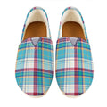 Blue And Red Madras Pattern Print Casual Shoes