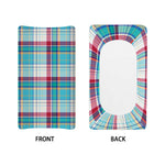 Blue And Red Madras Pattern Print Changing Pad Cover