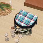 Blue And Red Madras Pattern Print Coin Purse