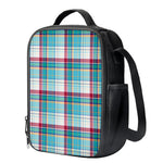 Blue And Red Madras Pattern Print Crossbody Lunch Bag