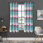 Blue And Red Madras Pattern Print Curtain