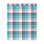 Blue And Red Madras Pattern Print Curtain